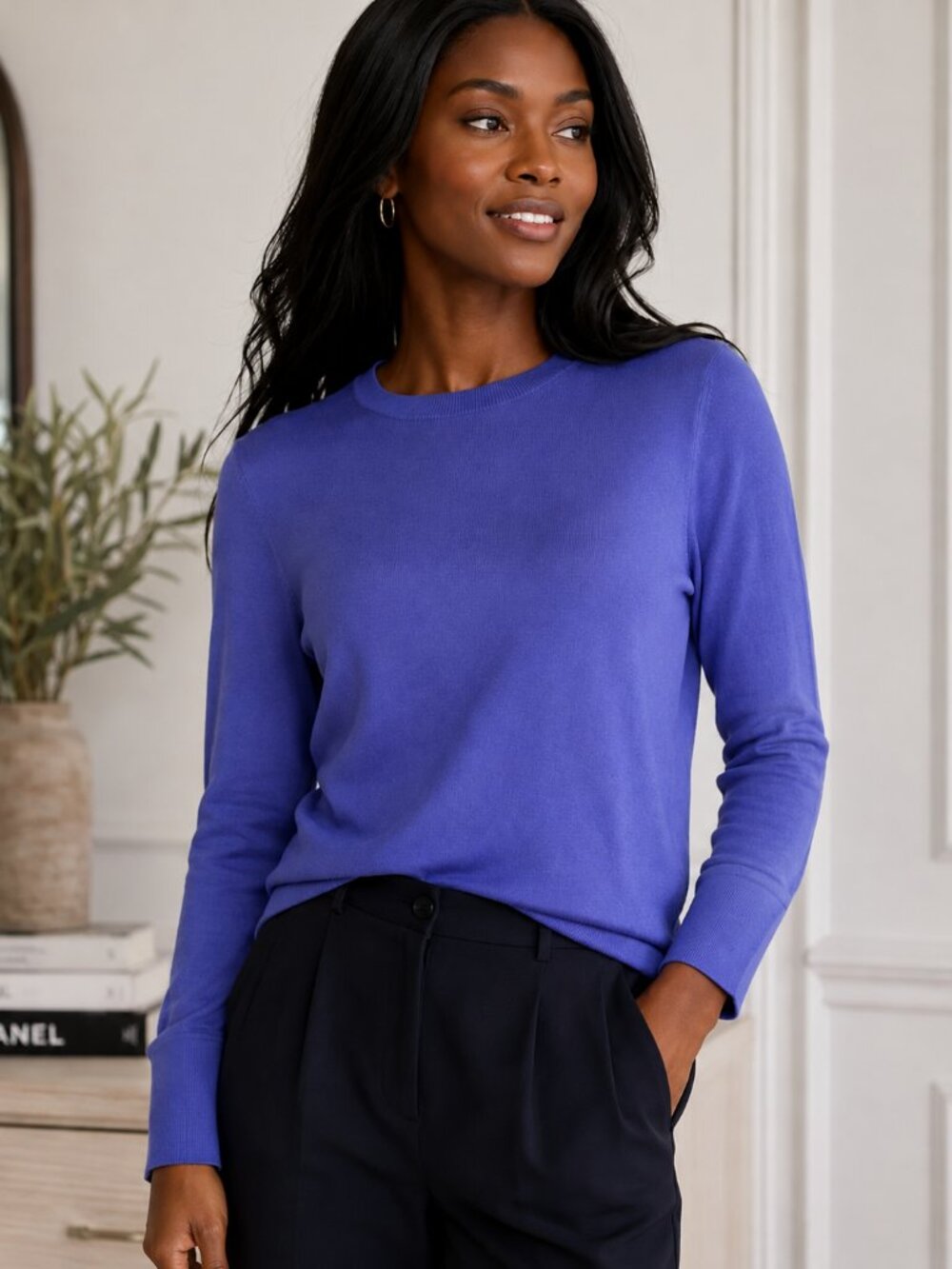 Banana Republic 100% Merino Wool Sweater Purple Crewneck Medium